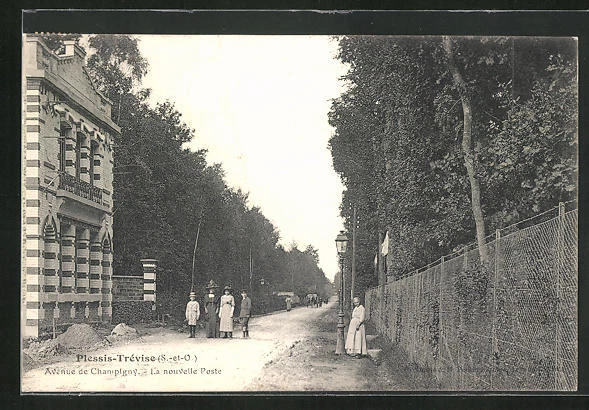 CPA Plessis-Trévise, Avenue de Champigny, La nouvelle Poste 1913