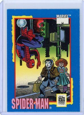 1991 Impel Marvel Trading Card Treats Safe Kids Campaign Card - Spider-Man