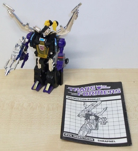 TRANSFORMERS - EVIL Insecticon Shrapnel action figure w/ instructions ...