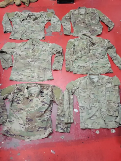 Us Army Ocp Multicam Tops Medium Reg Tops X6  Flame Resistant Fracu Lot 1