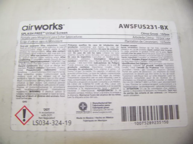 Airworks Splash Free Urinal Screen Citrus Grover Light Orange 10 ea AWSFUS231-BX
