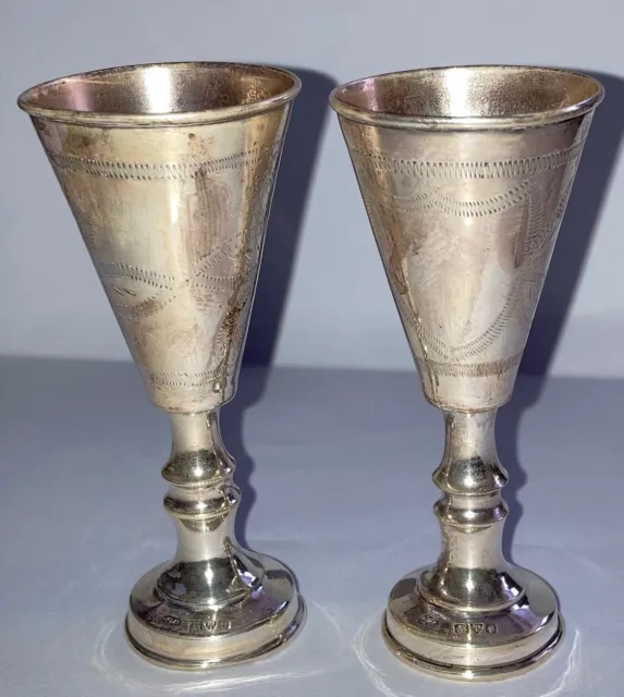 Joseph Zweig (J.Zeving) Silver Goblet,circa 1914, Ht 9cms, Wt 18gms each, 2 Off