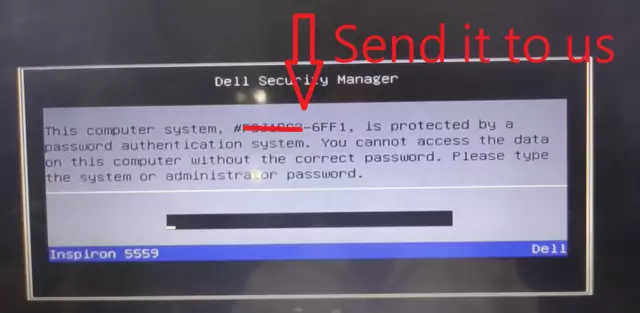 Dell Bios Password Unlock Service, suffix 6FF1 , New Generator