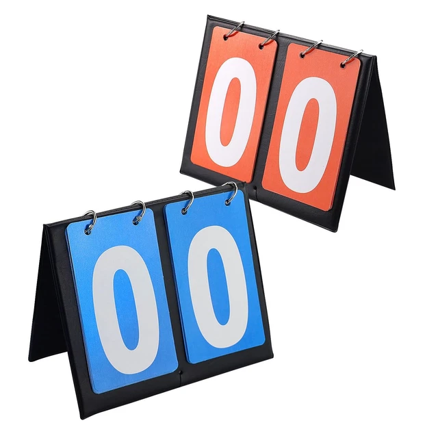 Ortviai Tabellone Segnapunti Portatile 2 Set – Punteggio Da 00 A 99 – Impermeabile E PiegaFacile – Per Basket, Calcio, Baseball, Pallavolo, Ping Pong (Rosso E Blu)