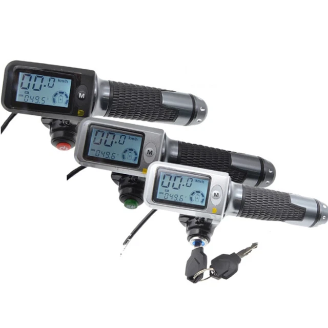 Ebike Gaz, Gaz Scooter Électrique, 4 Couleurs Twist Poignées de Gaz avec Poignée d'Écran d'Affichage LED avec Touche Frapper pour Vélo Électrique [ Argent Ebike Gaz, Gaz Scooter Électrique, 4 Couleurs Twist Poignées de Gaz avec Poignée d'Écran d'Affichage LED avec Touche Frapper pour Vélo Électrique [ Argent