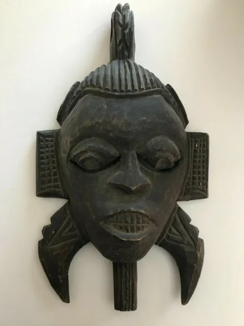 Zaire African Large Mask 70-80's Wood 18"x10"x4"