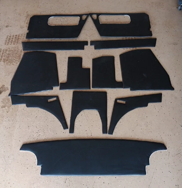 Austin Healey Bugeye Sprite Spriget complete black interior and carpet set. New! Austin Healey Bugeye Sprite Spriget complete black interior and carpet set. New!