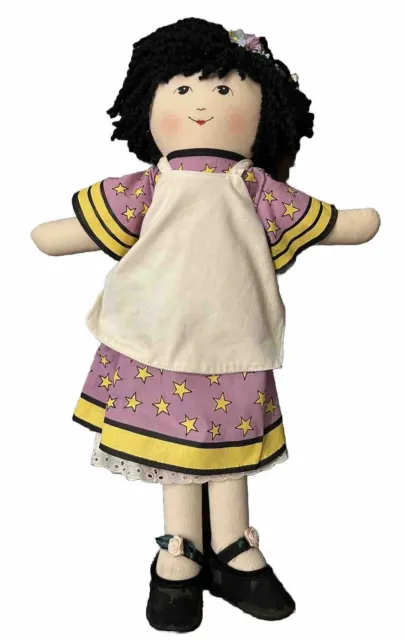 Mary Engelbreit Jeannie Cloth Doll 1996 16.5” Black Curly Hair. VERY RARE HTF