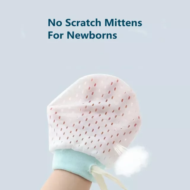 Newborns Baby Gloves 0-12 Months No Scratch Mittens For Infants Toddlers Cotton