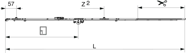 MACO Multi-Matic Getriebe 1340 Fix DM15 FFH 1091-1340 mm mit 2 IS-Zapfen