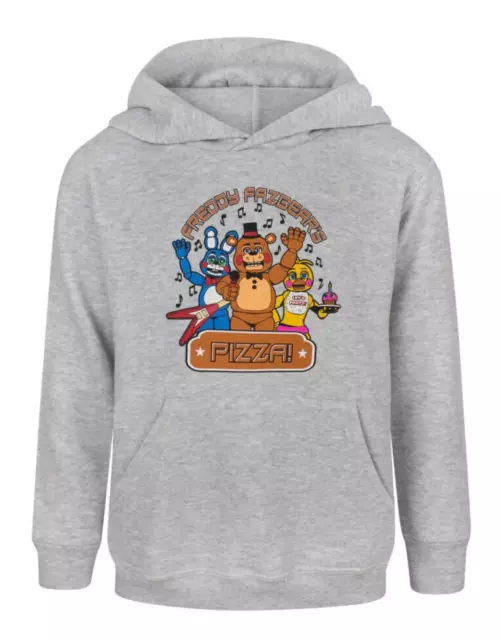 Offizielle Fünf Nächte Bei Freddy's Fazbear's Pizza Jungen Grauer Kapuzenpullover 9-10 Fnaf Brandneu Mit Etikett