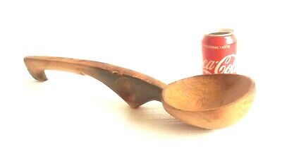 21.33" huge ANTIQUE wooden SPOON ladle SCOOP hand carved PRIMITIVE hooked handle