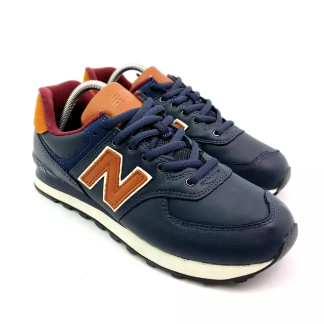 New Balance NB 574 Mens Size 10.5 Navy Blue Leather Lifestyle Sneaker Shoes