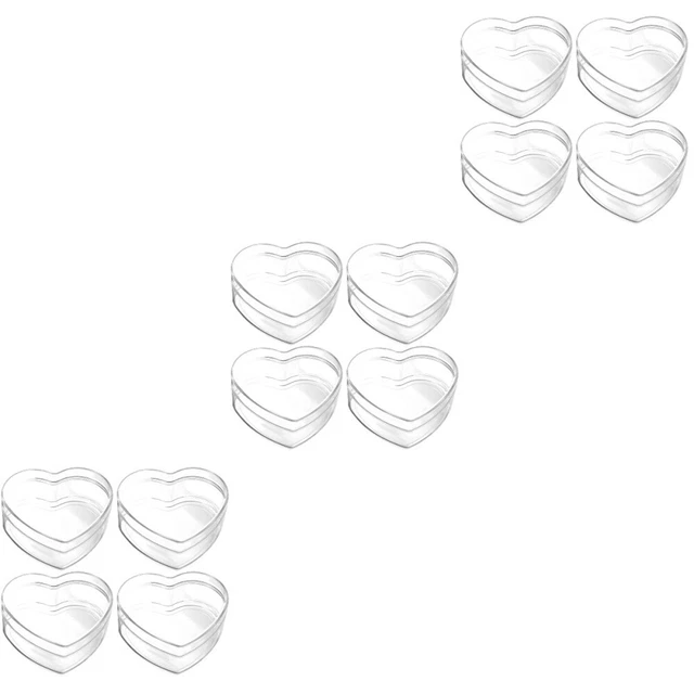 12 PIEZAS cajas de caramelos de corazón tratamiento transparente