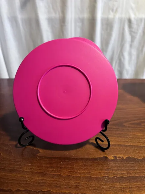 Vintage TUPPERWARE REPLACEMENT Round Lid 3096 Impressions Hot Pink