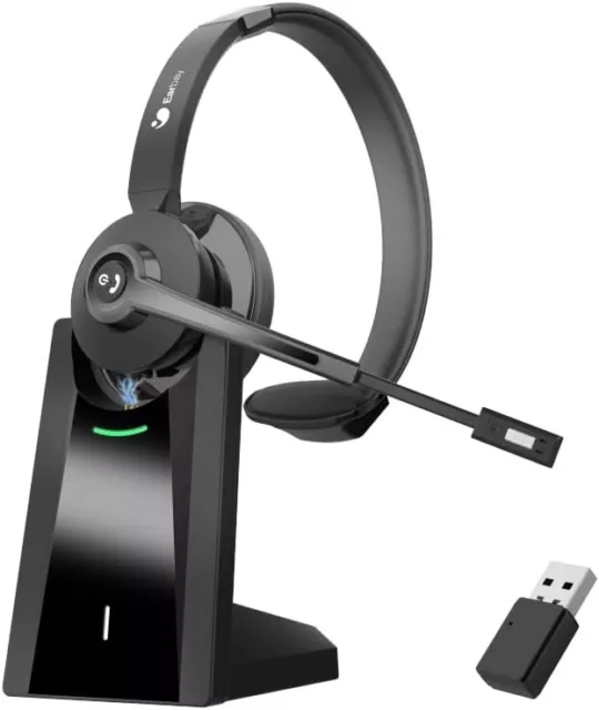 Earbay Bluetooth Headset,Wireless Headset With Microphone, Mute & Charging Dock