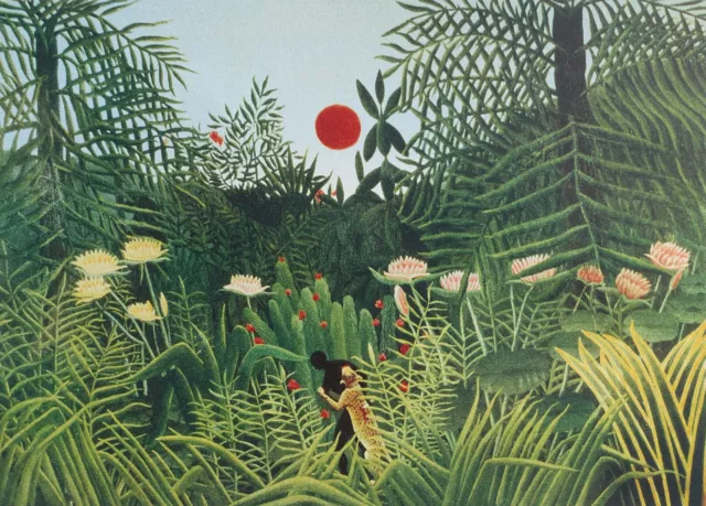 Henri ROUSSEAU : Paysage de forêt vierge, LITHOGRAPHIE Originale signée, 1976 2