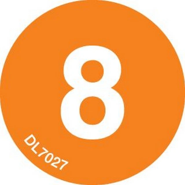 1" Diameter number 8 circle labels (500 per Roll)