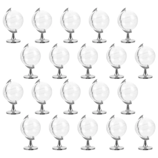 20 Pcs Plastic Mini Globe Candy Container Fillable Round Jars
