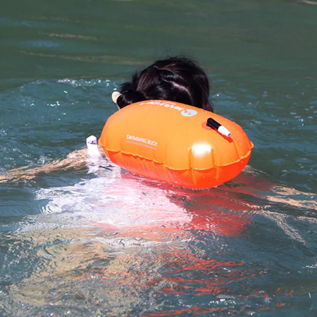 Inflatable Open Water Swim Buoy Air Bag Device Buoy Tow Float SwimmiJP