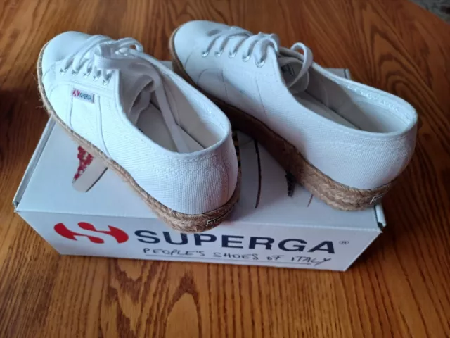 Superga womens shoes 7.5 (38EU) white new platform stylish