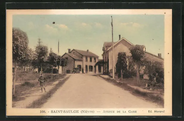CPA Saint-Saulge, Avenue de la Gare