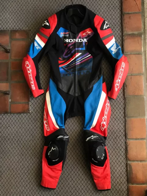 Alpinestars HONDA RACING HRC Motorcycle Road Racing Leather Track Day Suit Eu 48