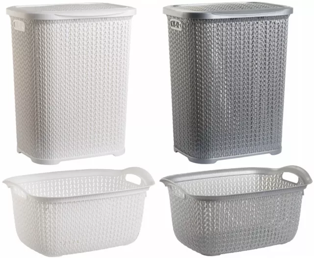 Plastic Laundry Basket with Lid Small Washing Clothes Storage Hamper Bin Bag