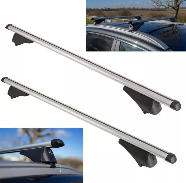 Maypole 1.2m 90kg Locking Aluminium Car Roof Bars Cross for Profile Flush Rails