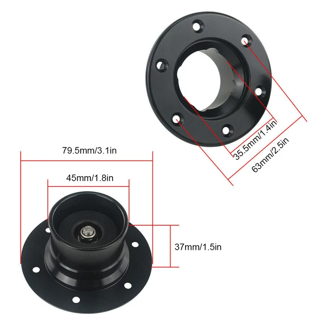 35.5mm/1.4in ID Aluminum Alloy Fuel Cell Surge Tank Cover Kit With 6 Openin