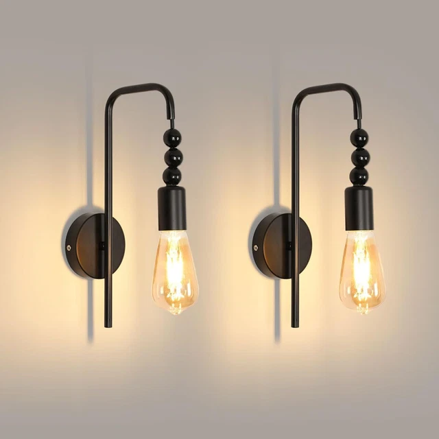 Applique Murale Industrielle PETITES ECREVISSES - E27 - Réglable 240° - Noir - Sans Ampoule