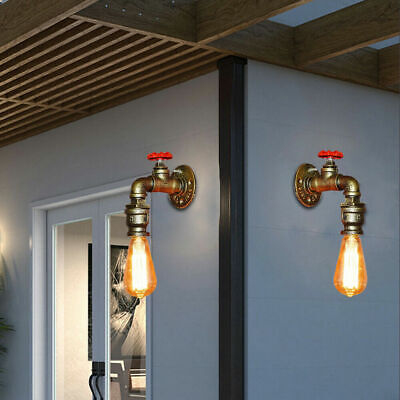 2 pièces Industrielle Murale Applique LED Loft Murale Pipe À Eau Lampe E27