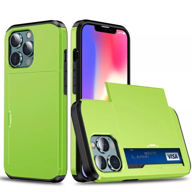 Hülle iPhone 14 13 12 Pro Max 11 8 XR Handy Tasche HardCover mit Kartenfach Case 6