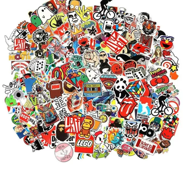 100pcs Random Skateboard Vinyl Sticker Graffiti Phone Luggage Car Bomb Decal Lot