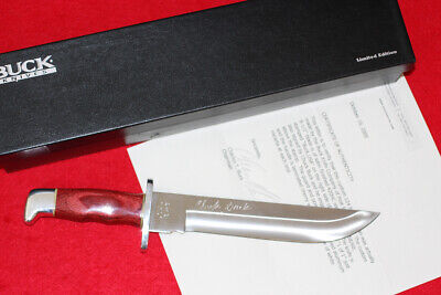 Rare Buck Knives Custom Shop 124 Frontiersman Bowie Knife Long 8 1/2" Blade Coa