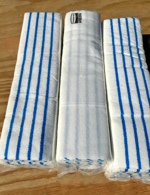 Lot of 150 Rubbermaid 2134282 HYGEN Microfiber Pads, White/Blue