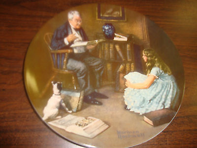The Storyteller Plate---Norman Rockwell---Knowles China---1st Edition--1983--COA