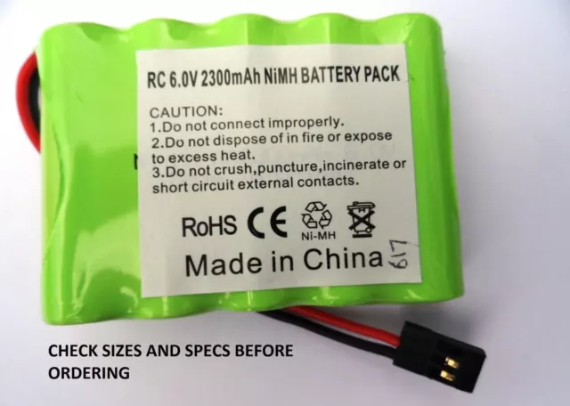 RC 6V 2300mAh RECHARGEABLE Ni-MH FLAT RECEIVER AA BATTERY PACK 73x52x15mm
