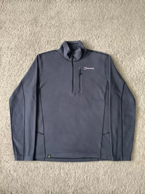 Berghaus Polartec Quarter Zip Pullover Fleece Jacket Grey Mens Size Large