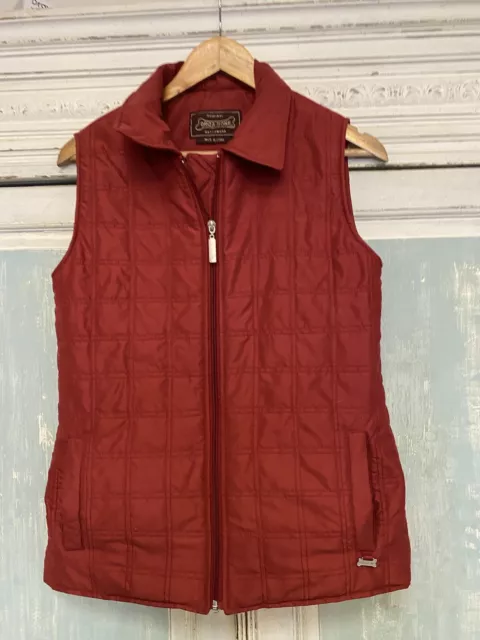 Driza-bone Vest Womens Red Quitted Lightly Padded Zip Front Vest - Size S 10