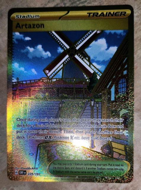 what's the most expensive pokemon card right now Pokemon - Artazon 229/197 - Obsidian Flames - Hyper Rare Gold - Full Art