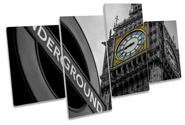 Big Ben London Underground Picture MULTI CANVAS WALL ART Print