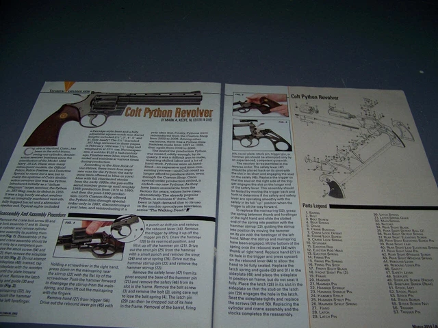 COLT PYTHON .357 Cal Revolver ...Details/Exploded View/Parts List (466X ...