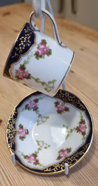 George Jones & Sons Crescent China Porcelain GOLD Cup & Saucer for Harrods Ltd