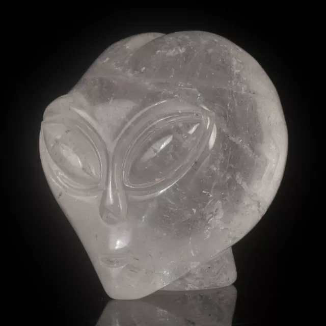 1.54" Natural Clear Quartz Crystal Hand Carved Alien Skull Crafts 37T13