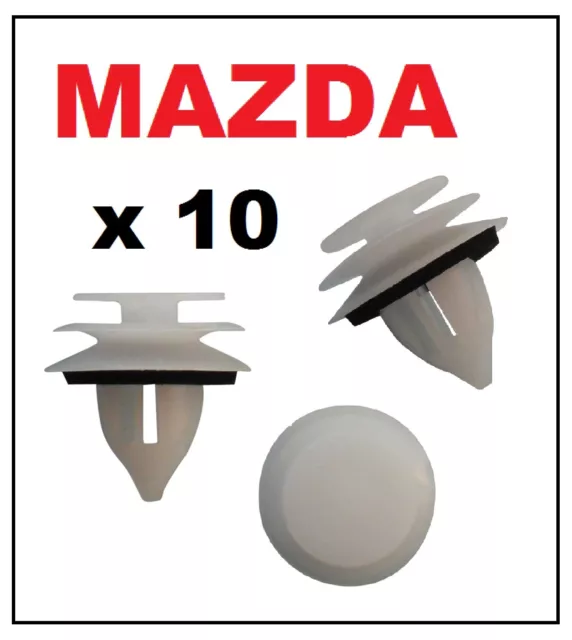 10 x MAZDA Door Card Interior Trim Panel Retainer Clip Fastener with Washer