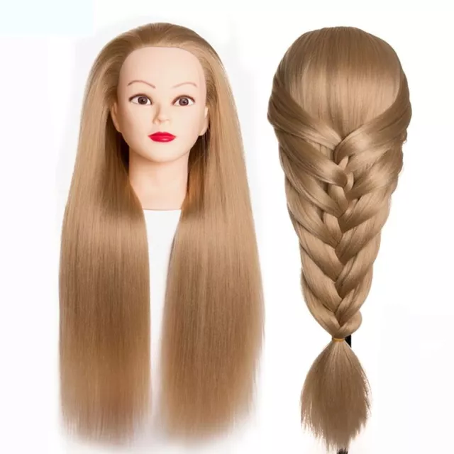 Synthetic Hair Model Mannequin Head Practice Hairdressing Hairstyle Training