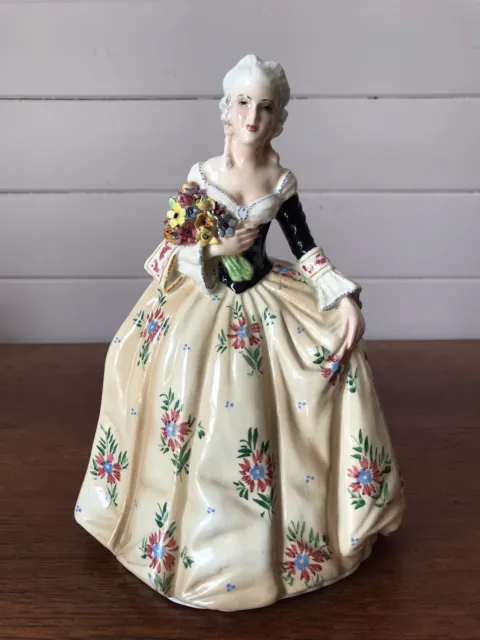 Vintage Italian Porcelain Hand Painted Lady European Figurine Ornament 23cm