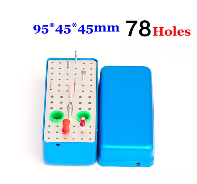 78 Holes Dental Disinfection Endo Box Sterilization Holder for bur Reamers etc