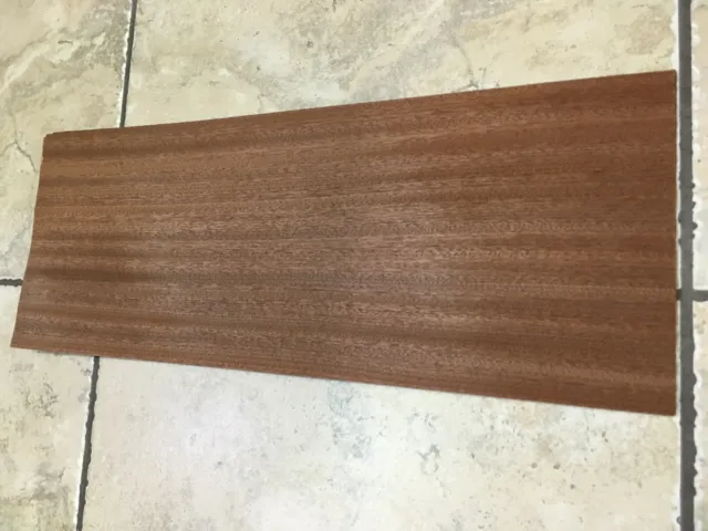 Sapele Ribbon Raw Wood Veneer Sheets 8 x 21 inches 1/42nd Lot 81